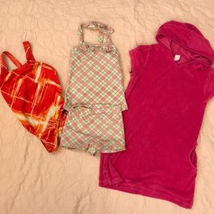 Girls size 8 swimsuit swim cover up lot